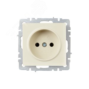 BRITE Розетка без заземления без защитных шторок 10А РС10-1-0-БрКр бежевый - фото 2