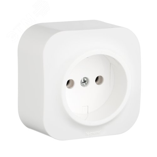 Розетка 1-местная для открытой установки без заземления без защитных шторок 16А белый QUTEO - фото 1