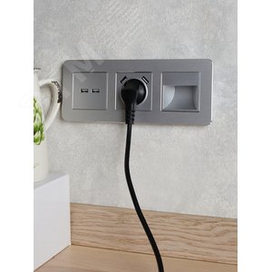 BRITE Розетка USB A+A 3.1А РЮ10-1-БрА алюминий - фото 8