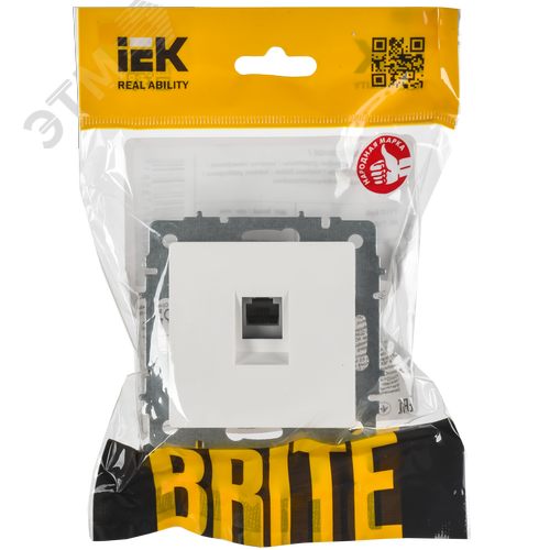 BRITE Розетка телефонная RJ11 РТ10-БрБ белый IEK - фото 2