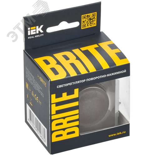 BRITE Светорегулятор поворотно-нажимной 600Вт СС10-1-0-БрТБ бронза - фото 2