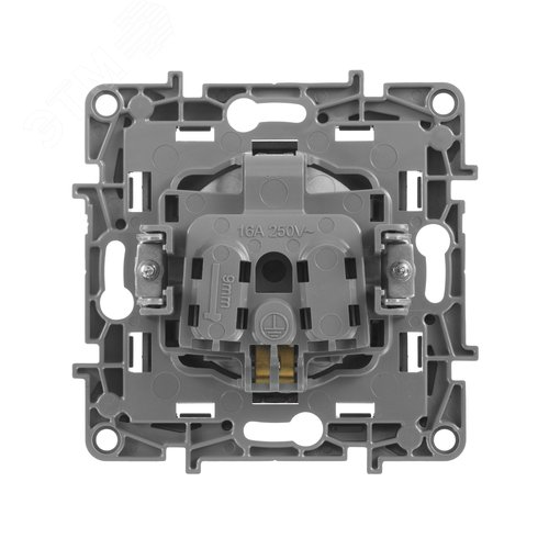 Розетка 1-местная с заземлением с защитными шторками 16А антрацит ETIKA - фото 3