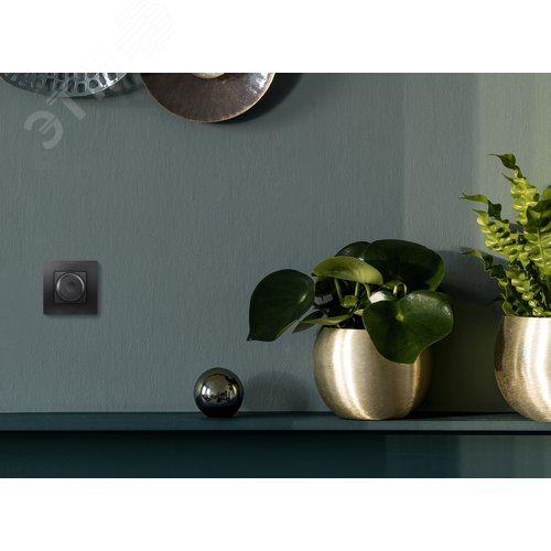 Светорегулятор поворотно-нажимной LED 300Вт без нейтрали антрацит ETIKA - фото 2