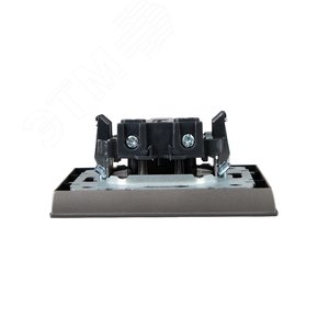 BRITE Розетка 1 пост без заземления без защитных шторок 10А в сборе РСР10-1-0-БрС сталь IEK - фото 5