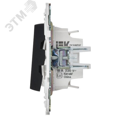 SKANDY Выключатель 2-клавишный с индикацией для отелей 10А SK-V16Bl черный IEK - фото 4