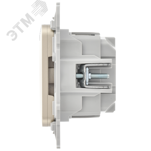 FLITE Розетка с заземлением с защитными шторками безвинтовое крепление 16А РСш11-1-ФлШ шампань IEK - фото 5