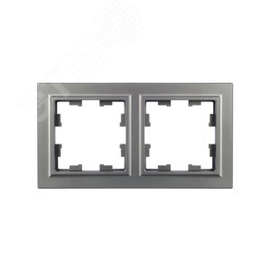 BRITE Рамка 2 поста РУ-2-БрС сталь - фото 2