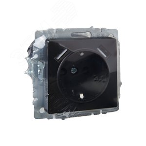 BRITE Розетка с заземлением с защитными шторками 16А с USB A+A 3,1А РЮш10-2-БрЧ черный - фото 6