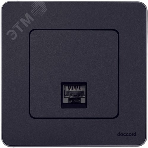 Розетка компьютерная RJ45 категория 6 UTP антрацит INSPIRIA - фото 4