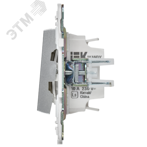 SKANDY Выключатель 2-клавишный с индикацией для отелей 10А SK-V16S серебряный IEK - фото 4