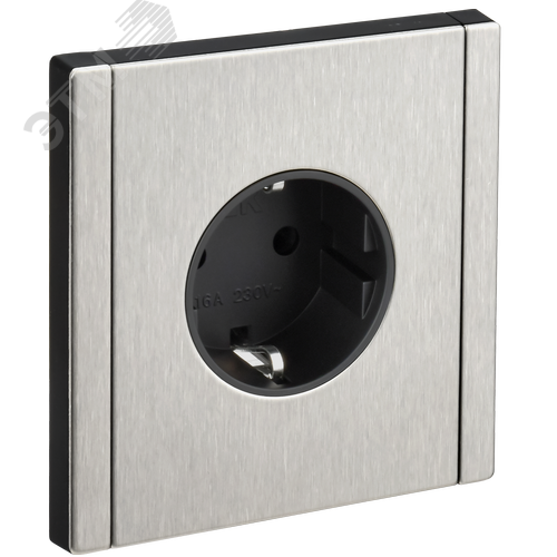 Изображение товара FORTE&PIANO Розетка 1-местная с заземлением без защитных шторок винтовое крепление 16А FP716M металл никель IEK (шт)