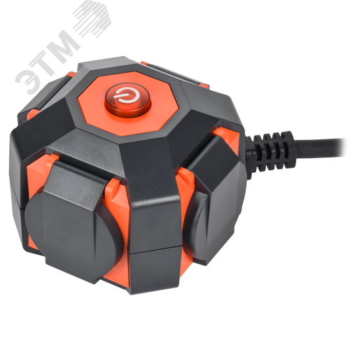 Удлинитель на магните У04В 4 места с защитными крышками IP44 с заземлением 2P+PE 5 метров КГ 3х1,5мм2 16А/250В IEK - фото 1