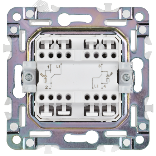 SKANDY Выключатель 2-клавишный проходной с индикацией 10А SK-V10Gr серый IEK - фото 2