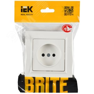 BRITE Розетка 1 пост без заземления без защитных шторок 10А в сборе РСР10-1-0-БрБ белый IEK - фото 2