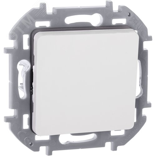 Выключатель 1-клавишный самовозвартный с нормально-открытым контактом 6А безвинтовое крепление белый INSPIRIA - фото 1