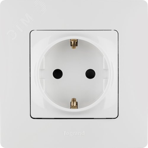 Розетка 1-местная с заземлением с защитными шторками 16А белый ETIKA - фото 4