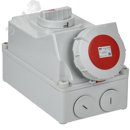 Изображение товара Розетка с механической блокировкой ССИ-834 63А-6ч/380В 3P+PE IP67 IEK (шт)