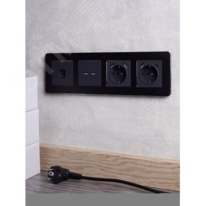 BRITE Рамка 4 поста РУ-4-1-Бр металл черный RE IEK - фото 6