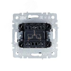 BRITE Выключатель двухклавишный с индикацией 10А ВС10-2-1-БрГ графит - фото 5