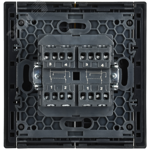 FORTE&PIANO Выключатель 2-клавишный перекрестный 10А FP309 серый IEK - фото 3