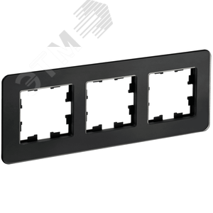 BRITE Рамка 3 поста РУ-3-2-Бр стекло черный RE IEK - фото 1