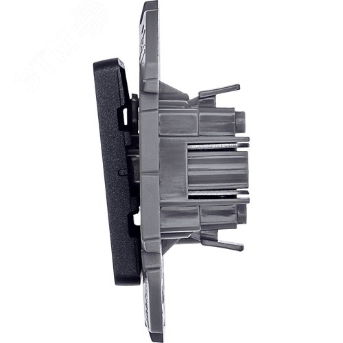 Выключатель 1-клавишный проходной 10АХ безвинтовое крепление антрацит INSPIRIA - фото 2