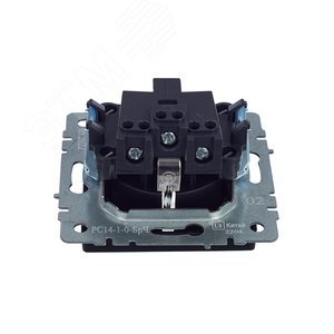 BRITE Розетка с заземлением с защитными шторками 16А РС14-1-0-БрЧ черный - фото 5