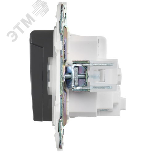 SKANDY Розетка 1-местная с заземлением с защитными шторками и крышкой 16А IP44 SK-R11G графит IEK - фото 2