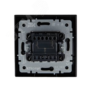 BRITE Выключатель двухклавишный 10А в сборе ВСР10-2-0-БрЧ черный IEK - фото 5