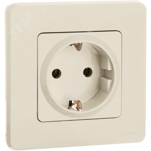 Розетка 1-местная с заземлением без защитных шторок 16А слоновая кость INSPIRIA - фото 4