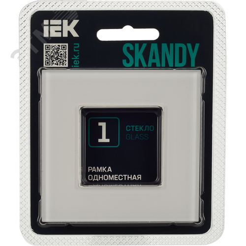 SKANDY Рамка 1-местная SK-F21W стекло арктический белый IEK - фото 5