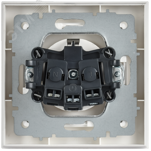 BRITE Розетка 1-местная с заземлением с защитными шторками 16А в сборе РСР14-1-0-БрАБ арктический белый IEK - фото 3