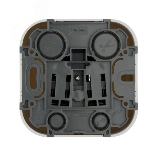 Розетка 1-местная для открытой установки без заземления без защитных шторок 16А белый QUTEO - фото 3