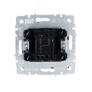 BRITE Выключатель одноклавишный проходной 10А ВС10-1-6-БрС сталь - фото 5