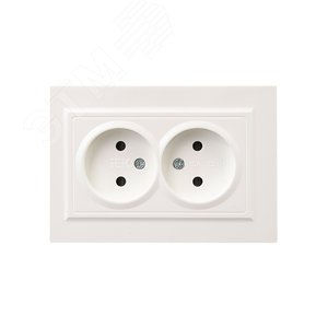BRITE Розетка 2-местная без заземления с защитными шторками 10А в сборе РСш12-2-БрЖ жемчуг IEK - фото 2