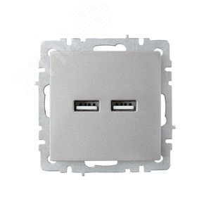 BRITE Розетка USB A+A 3.1А РЮ10-1-БрС сталь - фото 2