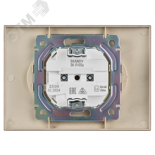 SKANDY Розетка 2-местная без заземления без защитных шторок 10А в сборе SK-R10Sa песочный IEK - фото 3