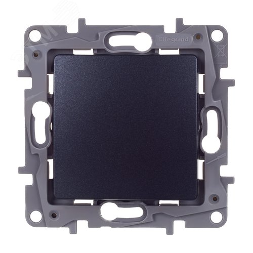 Выключатель 1-клавишный 10АХ перекрестный антрацит ETIKA - фото 2