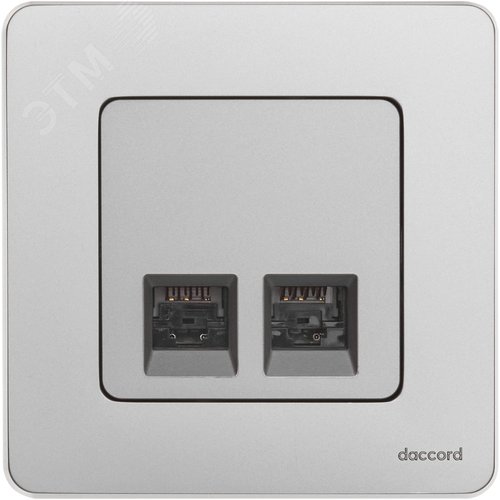 Розетка компьютерная двойная RJ45 категория 5Е UTP алюминий INSPIRIA - фото 3