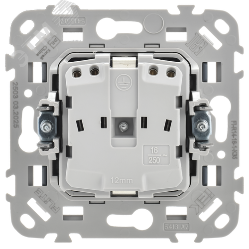 FLITE Розетка с заземлением с защитными шторками безвинтовое крепление 16А РСш11-1-ФлМ маренго IEK - фото 3