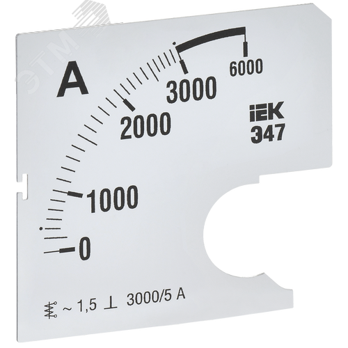 Изображение товара Шкала сменная для амперметра Э47 3000/5А класс точности 1,5 72х72мм (шт)