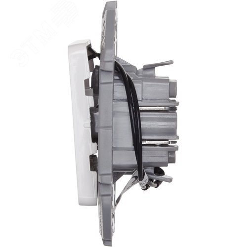 Выключатель 1-клавишный с подсветкой/индикацией 10АХ безвинтовое крепление белый INSPIRIA - фото 2