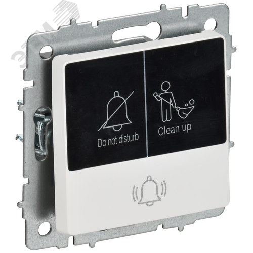 BRITE Кнопка звонка с индикацией для отелей 10А ВС10-1-9-БрАБ арктический белый IEK - фото 1