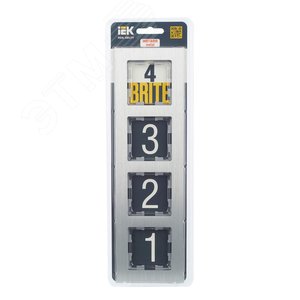 BRITE Рамка 4 поста РУ-4-1-БрА металл алюминий - фото 5