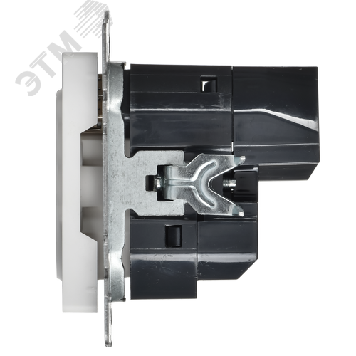 BRITE Розетка 1-местная с заземлением с защитными шторками 16А с USB A+A 5В 3,1А РЮш10-2-БрАБ арктический белый IEK - фото 2