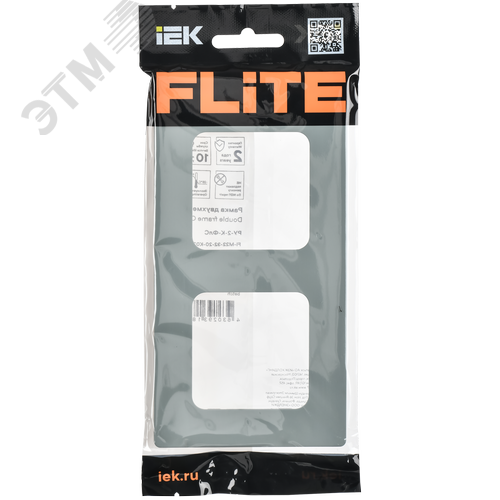 FLITE CLASSIC Рамка 2-местная РУ-2-К-ФлС серый IEK - фото 2