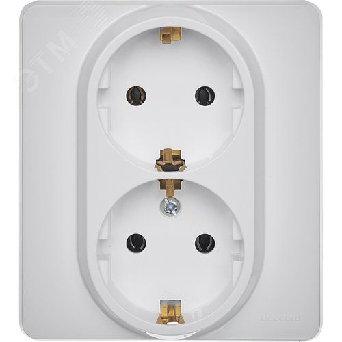 Розетка 2-местная с заземлением без защитных шторок 16А в сборе белый INSPIRIA - фото 2