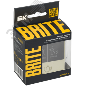 BRITE Кнопка звонка с индикацией для отелей 10А ВС10-1-9-БрКр бежевый IEK - фото 2