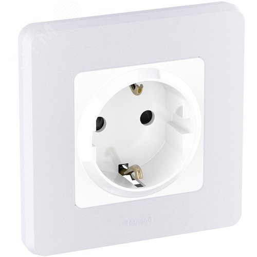 Розетка 1-местная с заземлением с защитными шторками 16А белый INSPIRIA - фото 5