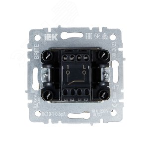 BRITE Выключатель одноклавишный 10А ВС10-1-0-БрА алюминий - фото 5